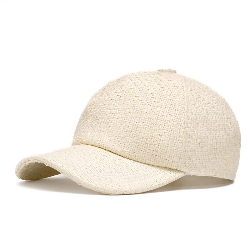 Summer Cool Natural Hue Straw Woven Baseball Cap - Image 13
