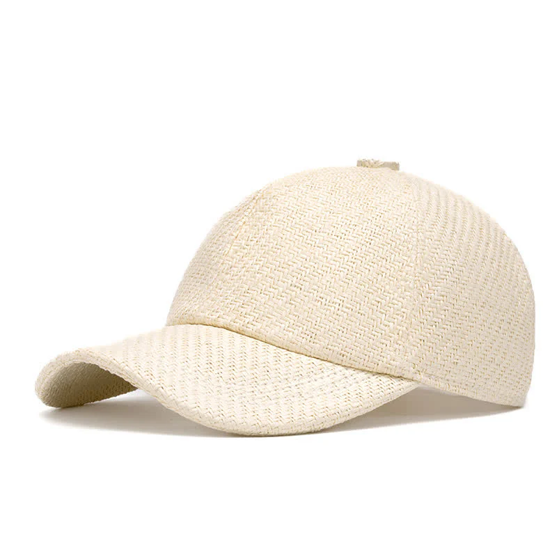 Summer Cool Natural Hue Straw Woven Baseball Cap - Image 14