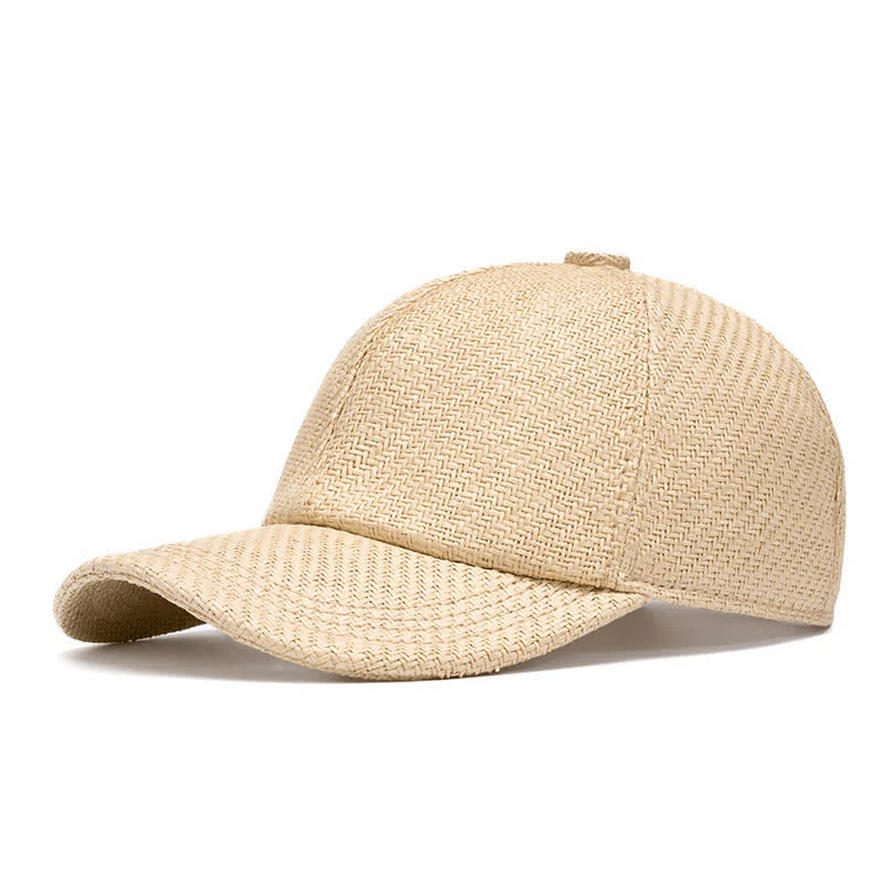 Summer Cool Natural Hue Straw Woven Baseball Cap - Image 15