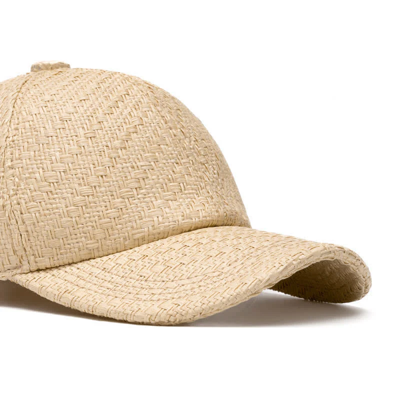 Summer Cool Natural Hue Straw Woven Baseball Cap - Image 2