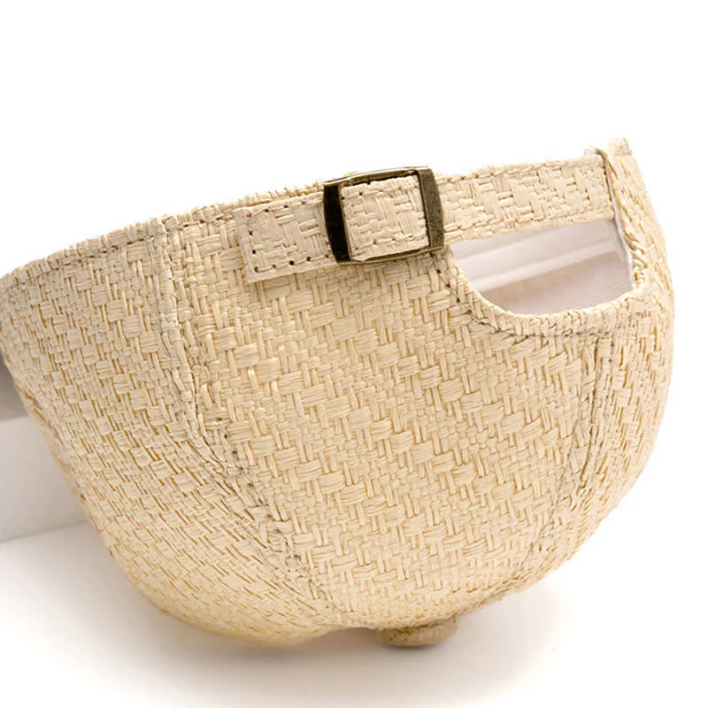 Summer Cool Natural Hue Straw Woven Baseball Cap - Image 3