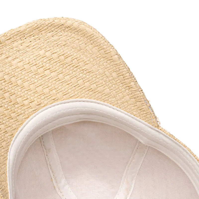 Summer Cool Natural Hue Straw Woven Baseball Cap - Image 4