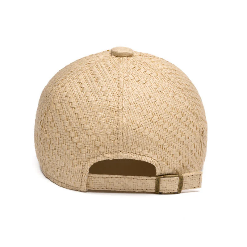 Summer Cool Natural Hue Straw Woven Baseball Cap - Image 7