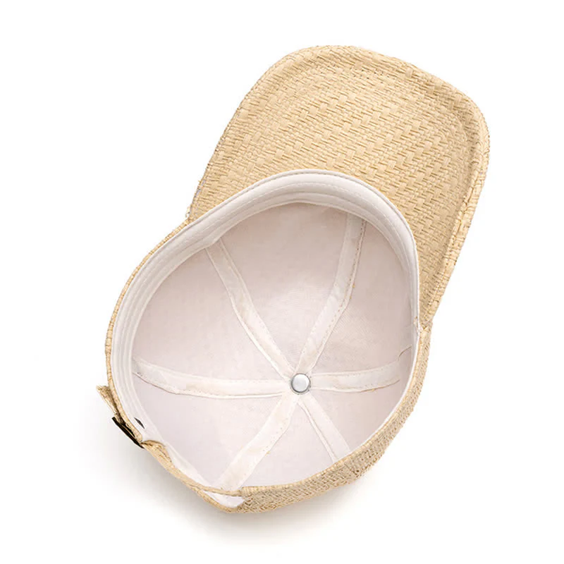 Summer Cool Natural Hue Straw Woven Baseball Cap - Image 8