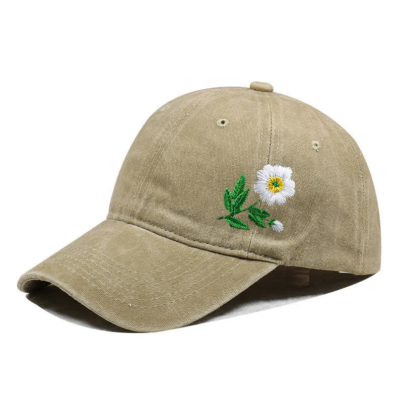 Summer Embroidered Daisy Floral Adjustable Baseball Cap - Image 10