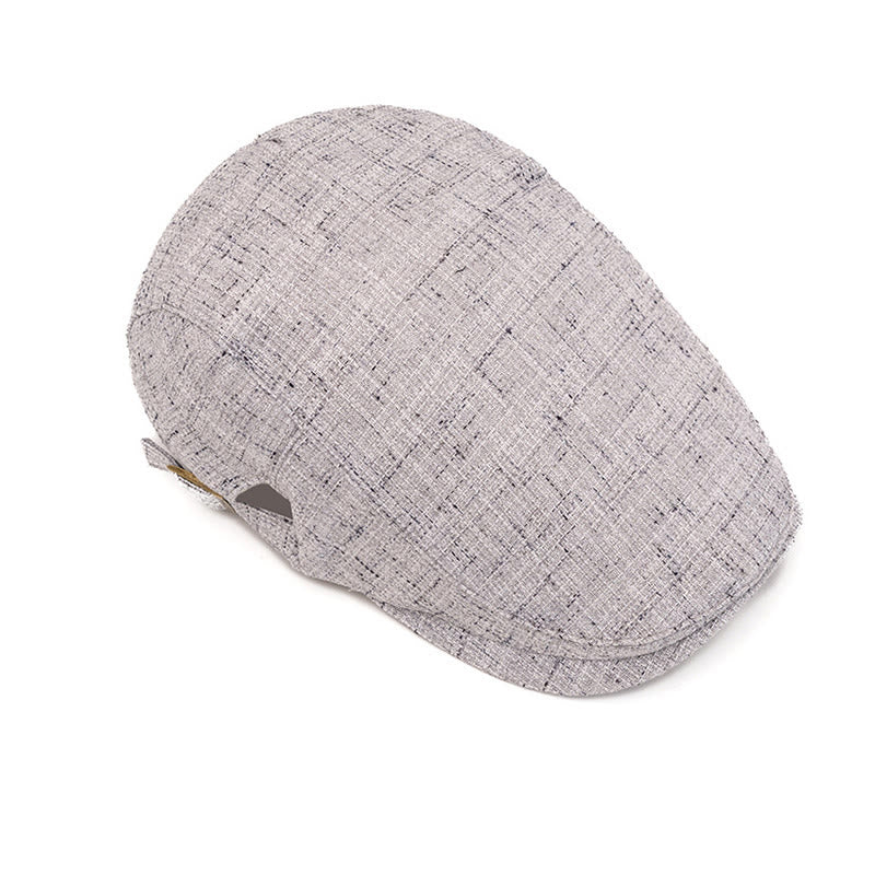 Summer Retro Woven Texture Adjustable Beret Hat - Image 3