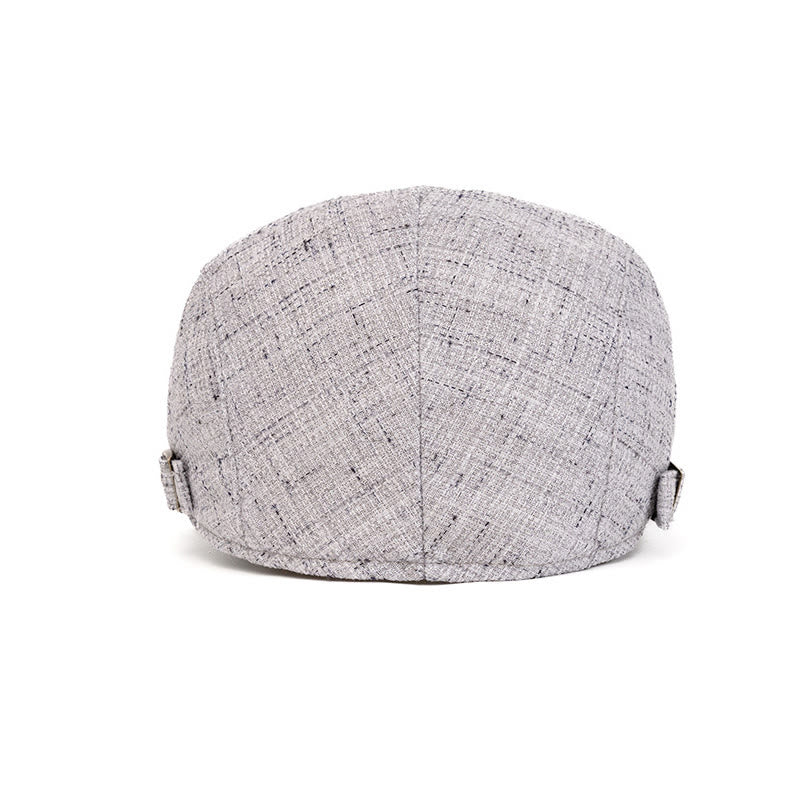 Summer Retro Woven Texture Adjustable Beret Hat - Image 5