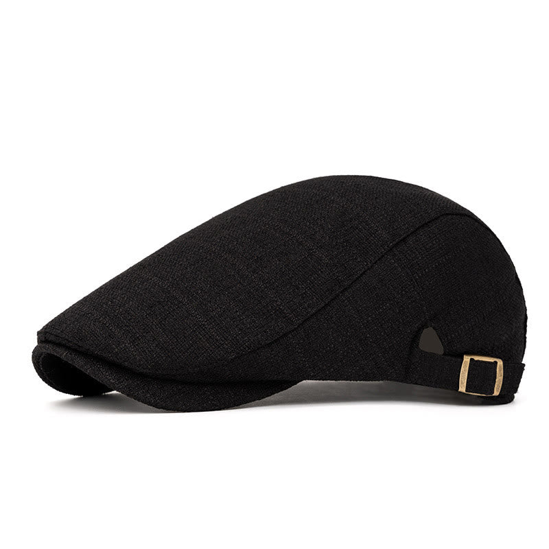 Summer Retro Woven Texture Adjustable Beret Hat - Image 8
