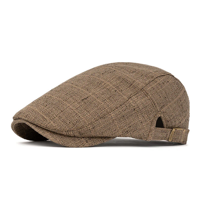 Summer Retro Woven Texture Adjustable Beret Hat - Image 9