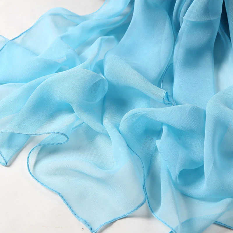 Summer Solid Color Sunscreen Thin Chiffon Scarf - Image 11