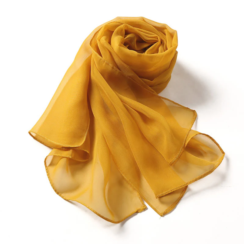 Summer Solid Color Sunscreen Thin Chiffon Scarf - Image 16