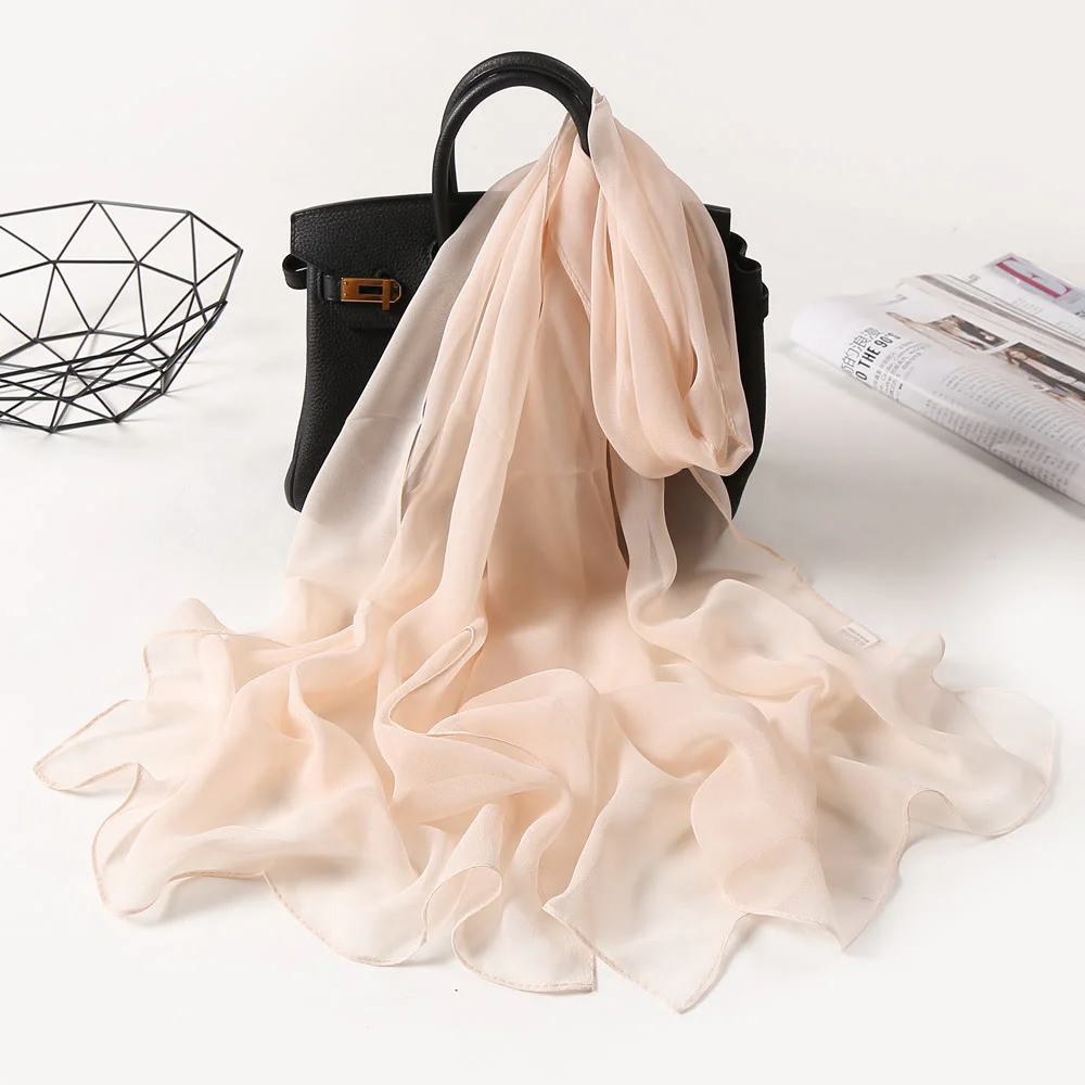 Summer Solid Color Sunscreen Thin Chiffon Scarf - Image 22