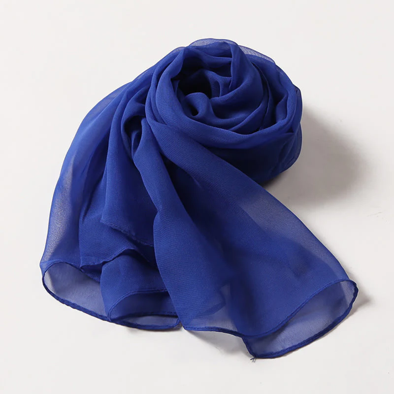 Summer Solid Color Sunscreen Thin Chiffon Scarf - Image 25