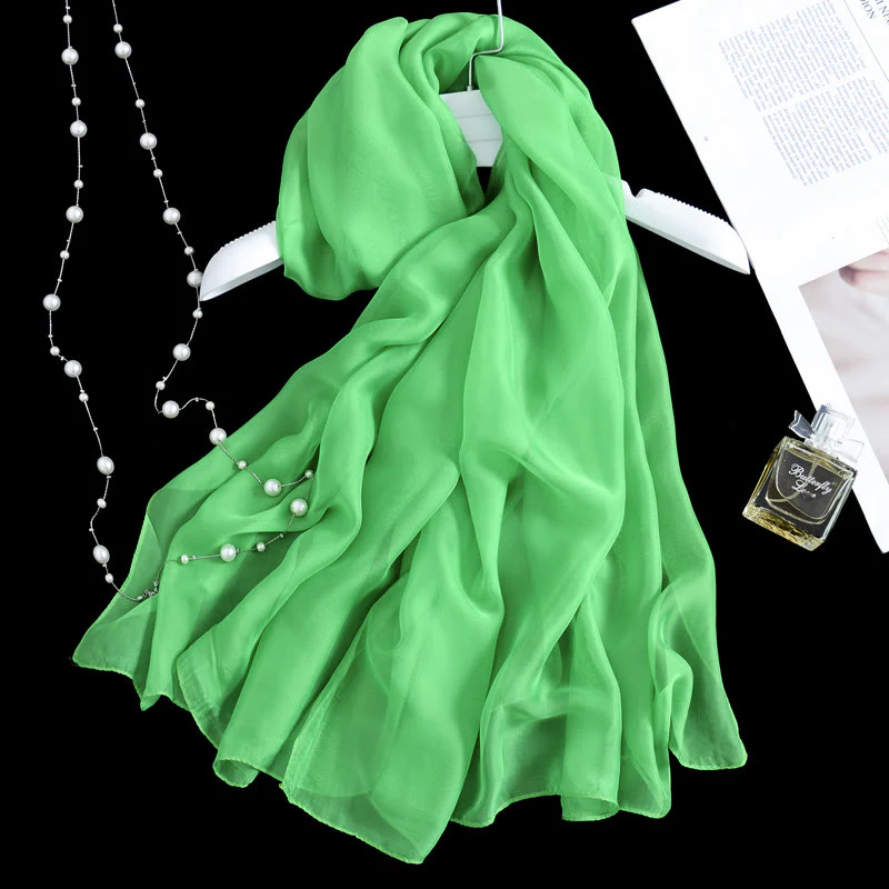 Summer Solid Color Sunscreen Thin Chiffon Scarf - Image 31
