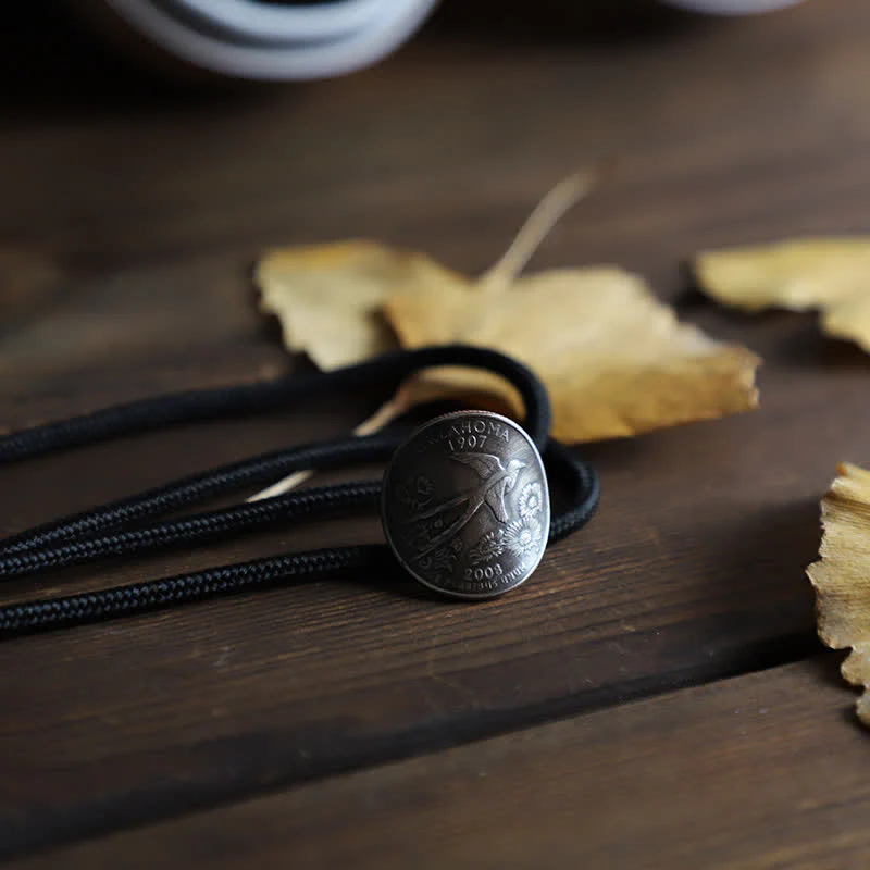 Swallow Scissor-Tail Bird Coin Bolo Tie - Image 2