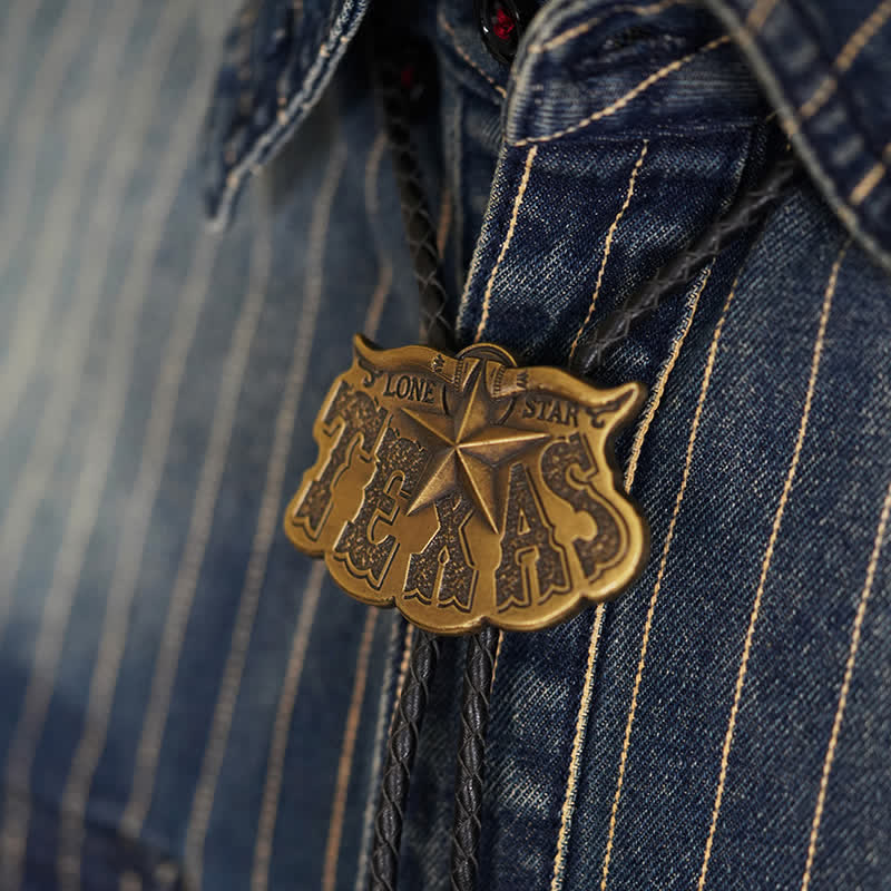 Texas Lone Star Longhorn Pendant Bolo Tie - Image 3