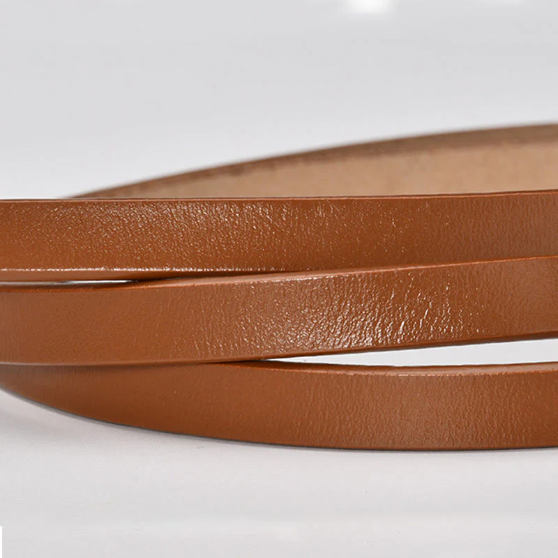 Thin Dress Knot Belt Women's Genuine Leather Belt - Image 10