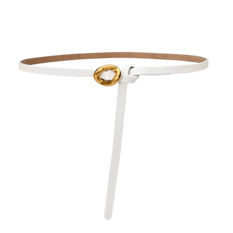 Thin Dress Knot Belt Women's Genuine Leather Belt - Image 11