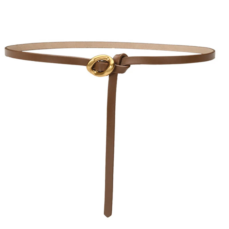 Thin Dress Knot Belt Women's Genuine Leather Belt - Image 12