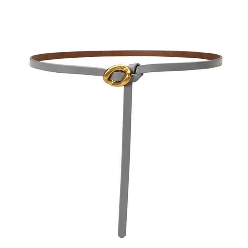 Thin Dress Knot Belt Women's Genuine Leather Belt - Image 16
