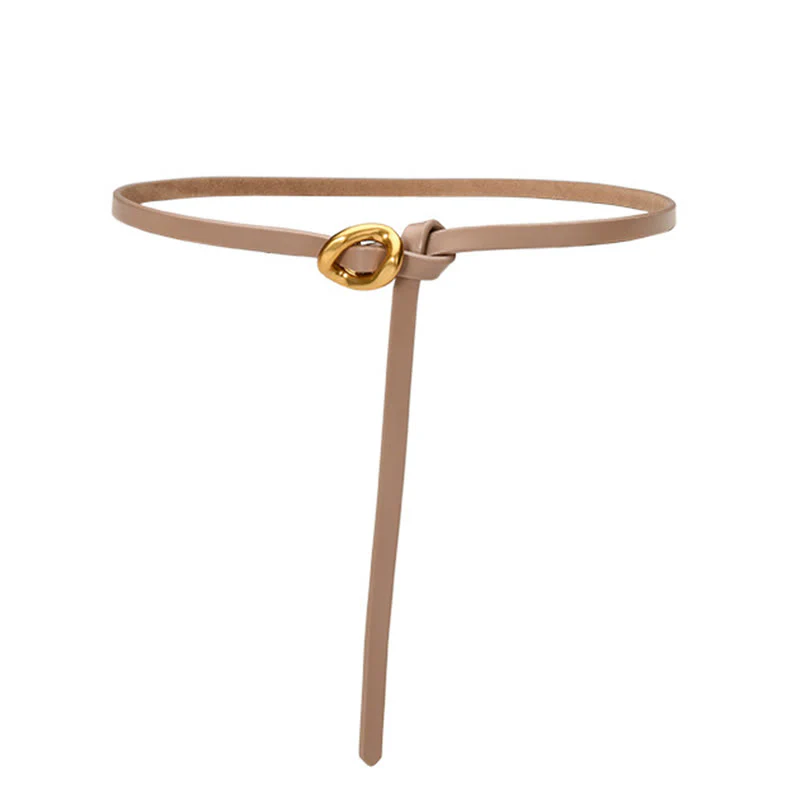 Thin Dress Knot Belt Women's Genuine Leather Belt - Image 17