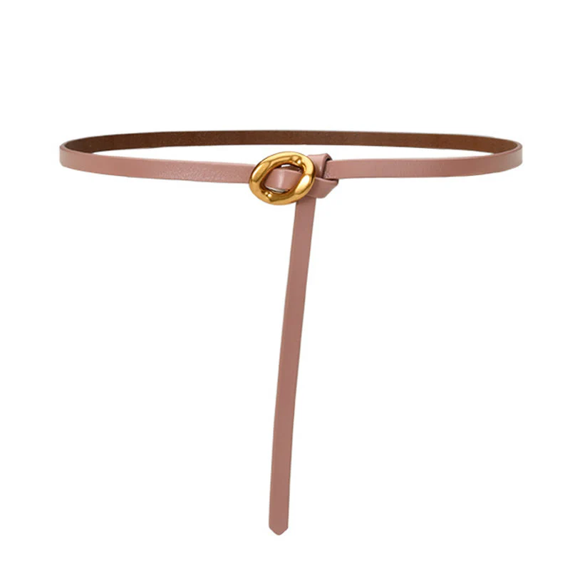 Thin Dress Knot Belt Women's Genuine Leather Belt - Image 18