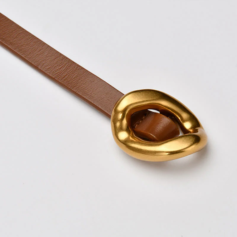 Thin Dress Knot Belt Women's Genuine Leather Belt - Image 8