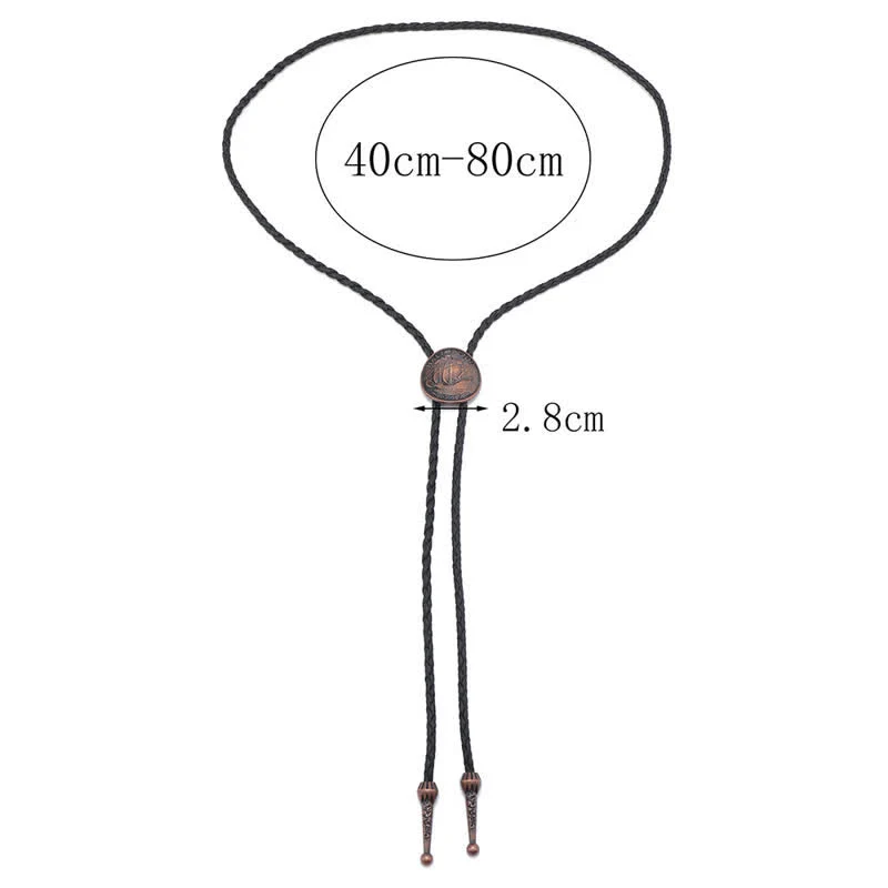 Three Sailboats Ancient Coin Leather Bolo Tie - Image 6