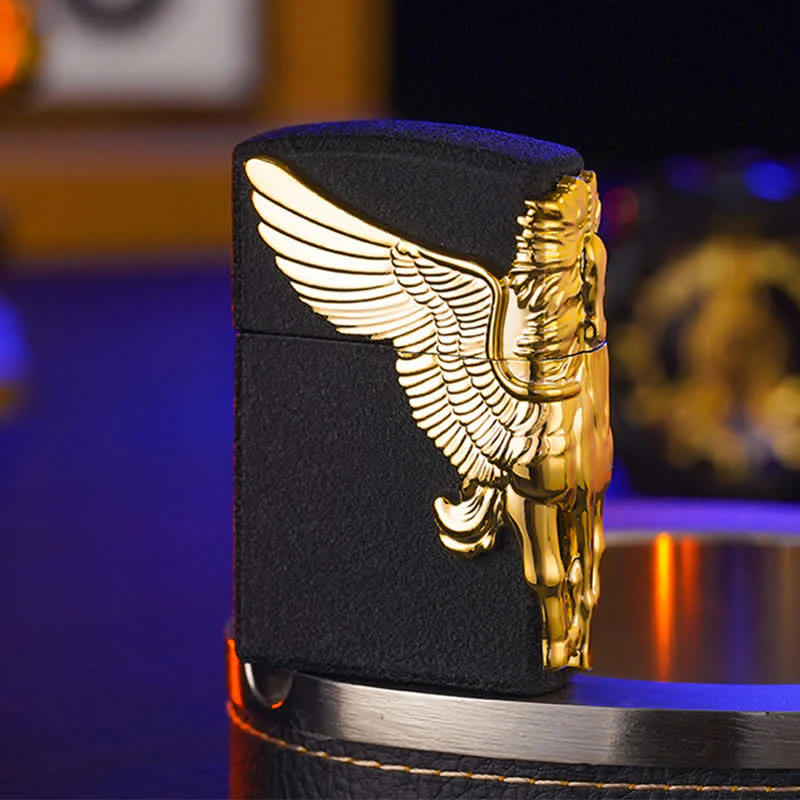 Three Sides 3D Relief Pegasus Refillable Butane Lighter - Image 11