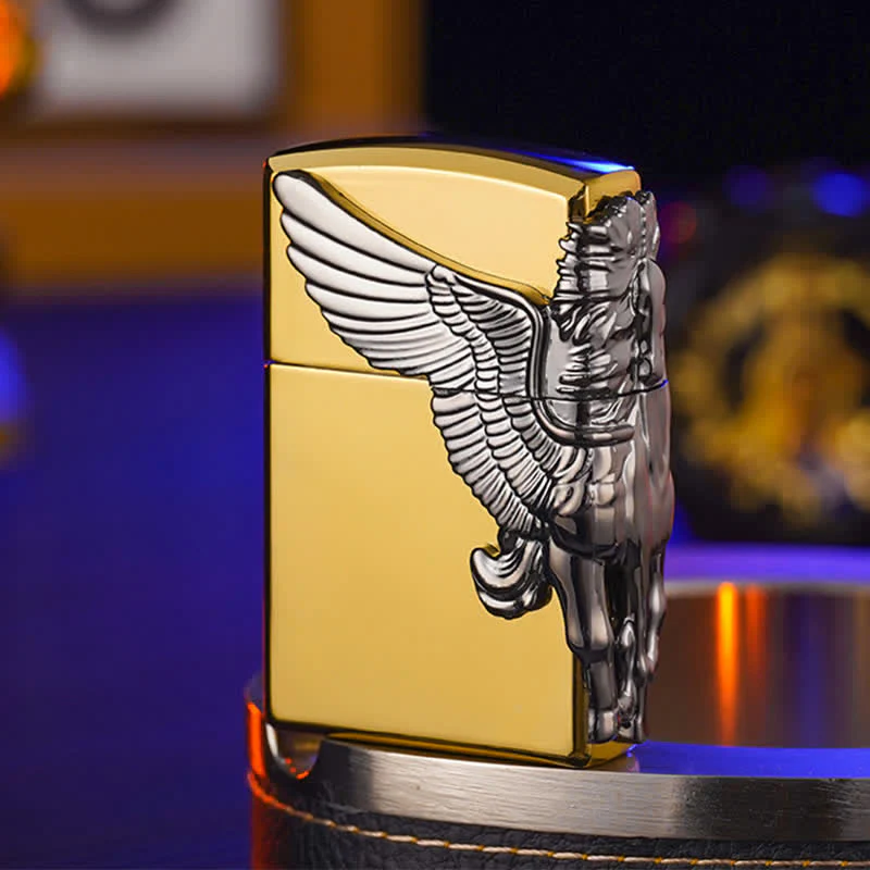 Three Sides 3D Relief Pegasus Refillable Butane Lighter - Image 13