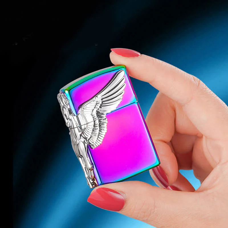 Three Sides 3D Relief Pegasus Refillable Butane Lighter - Image 2
