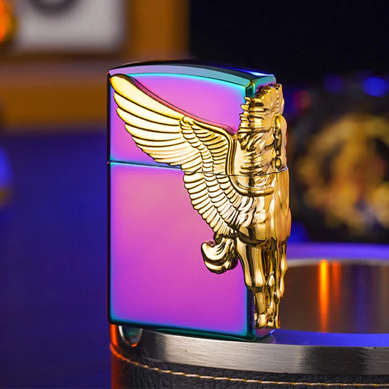 Three Sides 3D Relief Pegasus Refillable Butane Lighter - Image 3