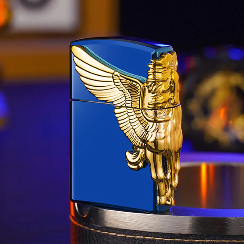 Three Sides 3D Relief Pegasus Refillable Butane Lighter - Image 6