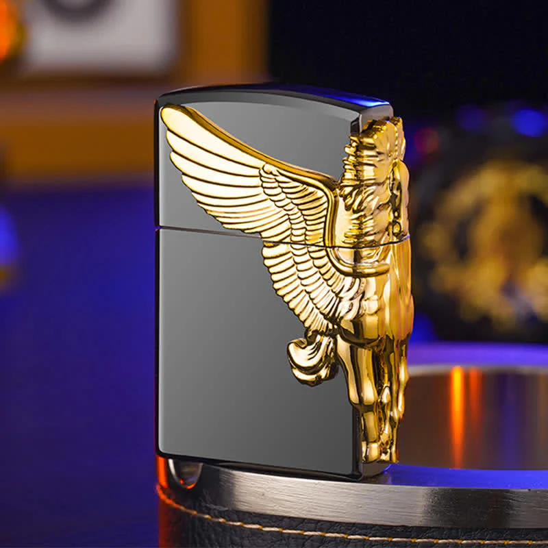 Three Sides 3D Relief Pegasus Refillable Butane Lighter - Image 8