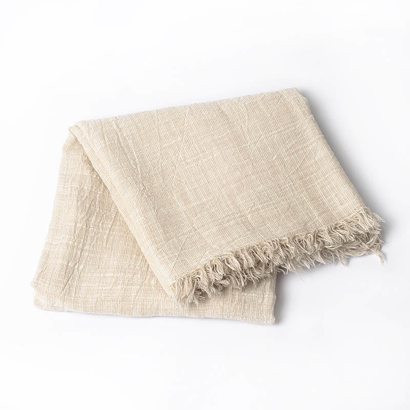 Three-Tone Color Matching Wrinkles Summer Thin Scarf - Image 16