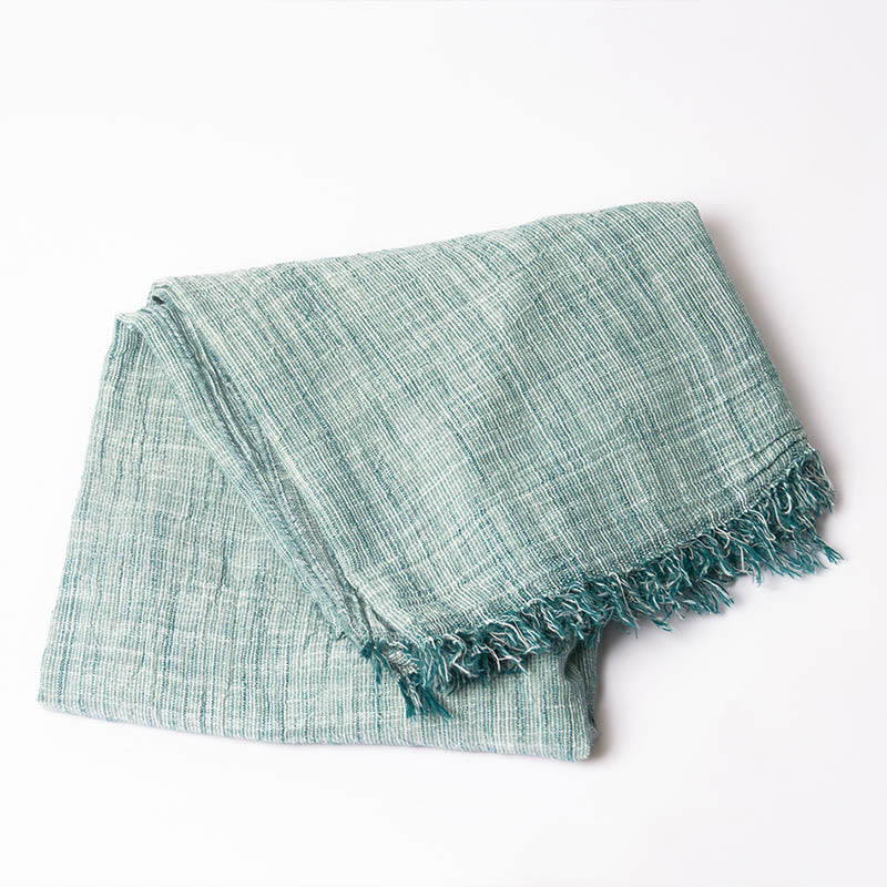 Three-Tone Color Matching Wrinkles Summer Thin Scarf - Image 17