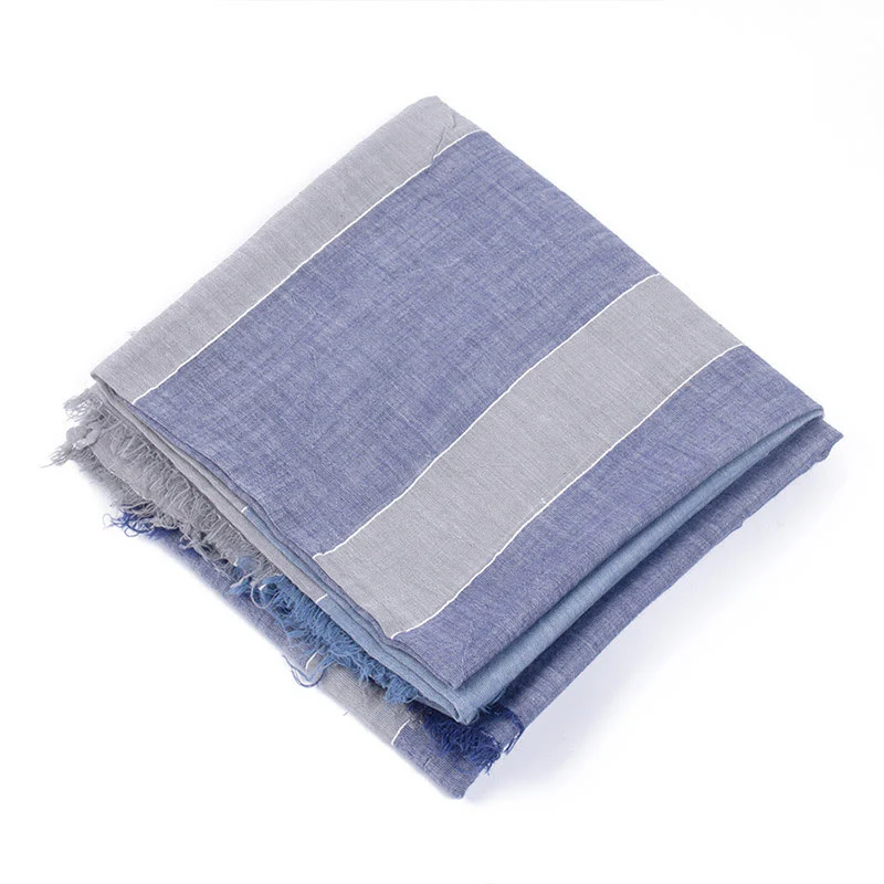 Three-Tone Color Matching Wrinkles Summer Thin Scarf - Image 25
