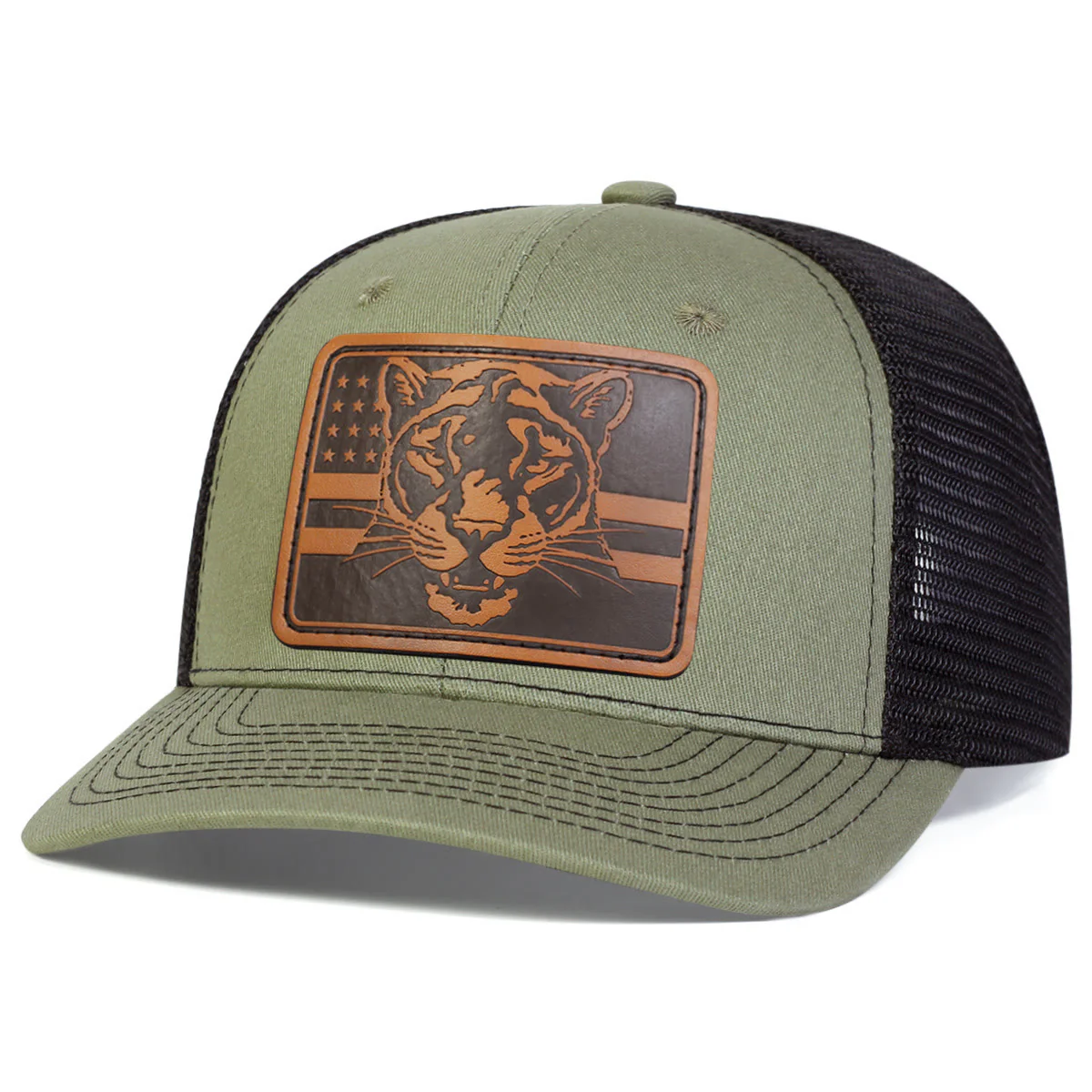 Tiger's Head Flag Adjustable Outdoor Trucker Hat - Image 3