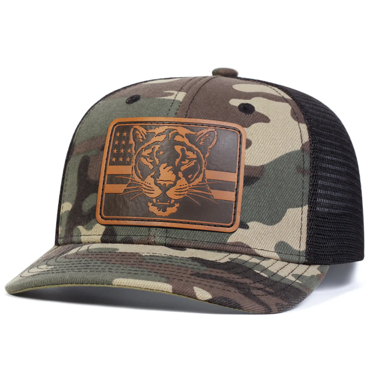 Tiger's Head Flag Adjustable Outdoor Trucker Hat - Image 6