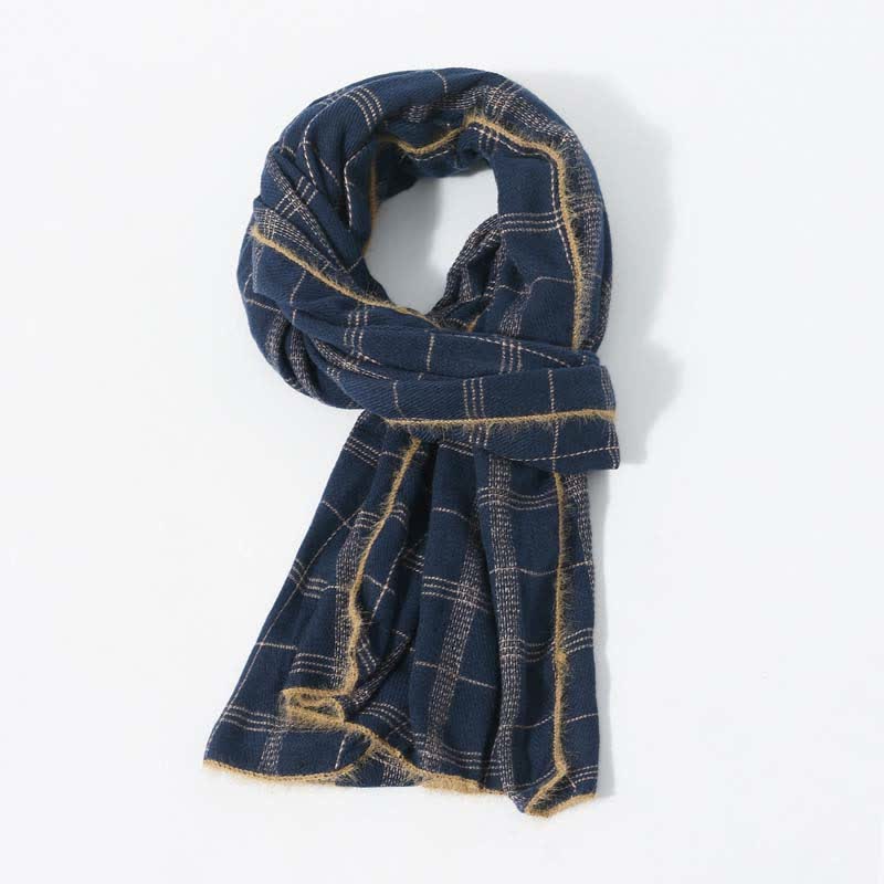 Timeless Classic Plaid Pattern Scarf With Furry Trim - Image 10