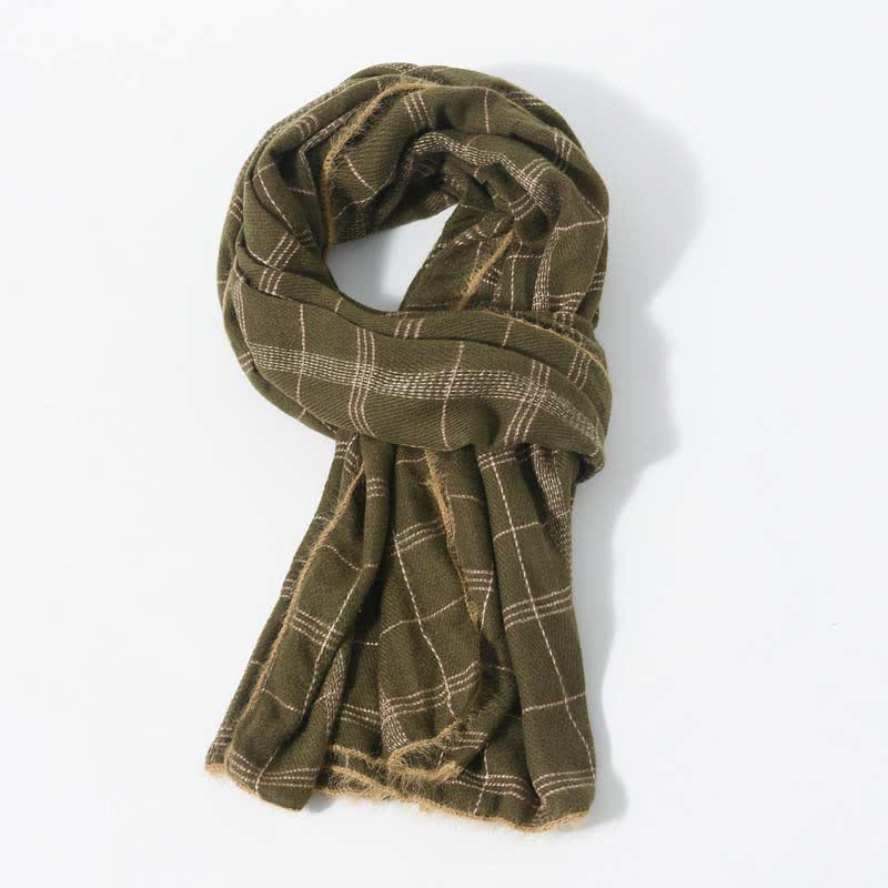 Timeless Classic Plaid Pattern Scarf With Furry Trim - Image 13