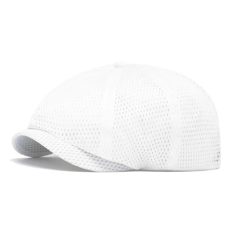 Timeless Solid Color Breathable Mesh Summer Beret Hat - Image 11