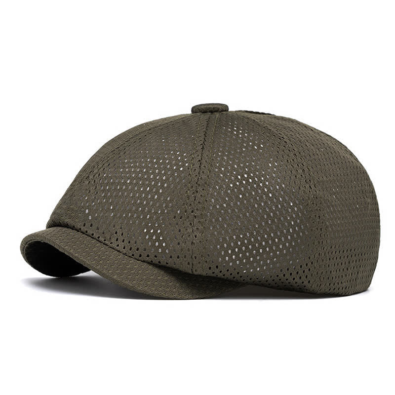 Timeless Solid Color Breathable Mesh Summer Beret Hat - Image 12