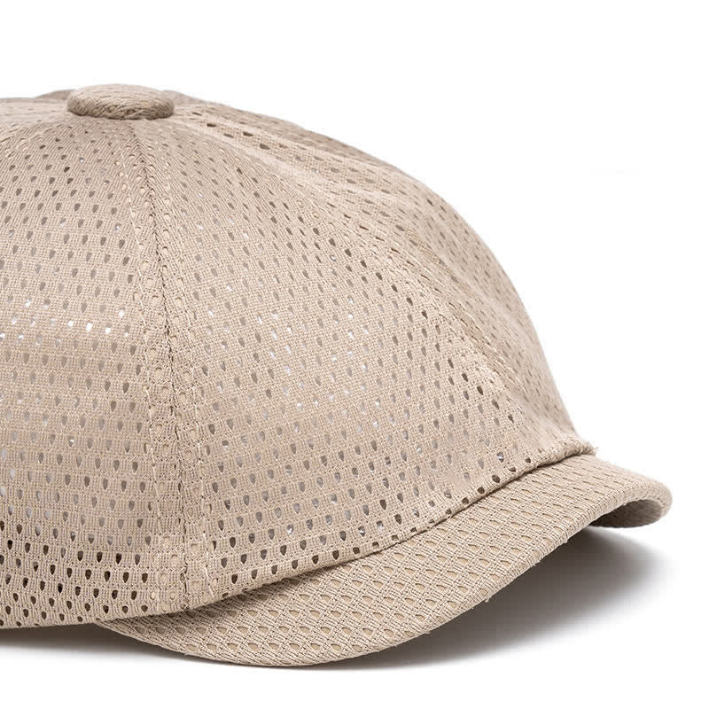 Timeless Solid Color Breathable Mesh Summer Beret Hat - Image 2