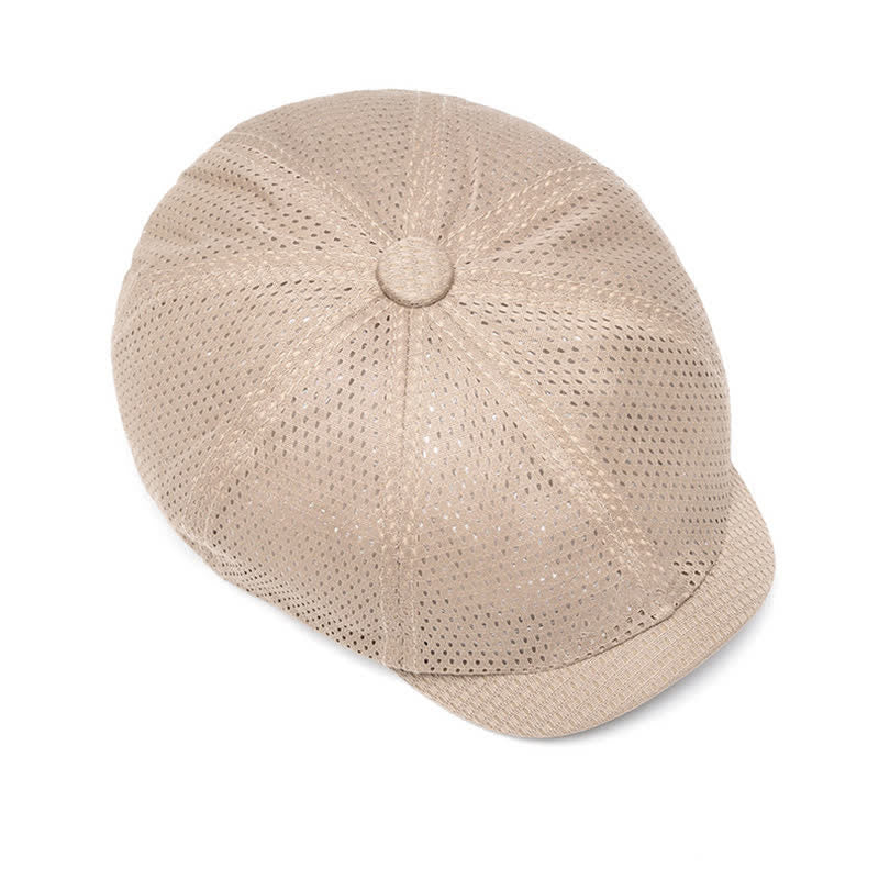 Timeless Solid Color Breathable Mesh Summer Beret Hat - Image 6
