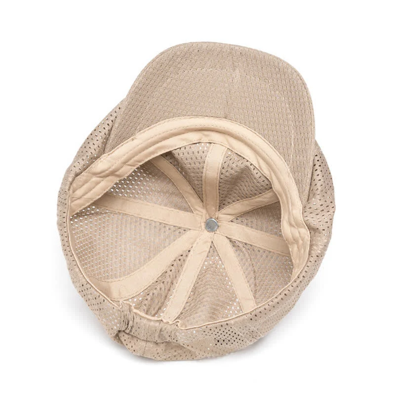 Timeless Solid Color Breathable Mesh Summer Beret Hat - Image 8