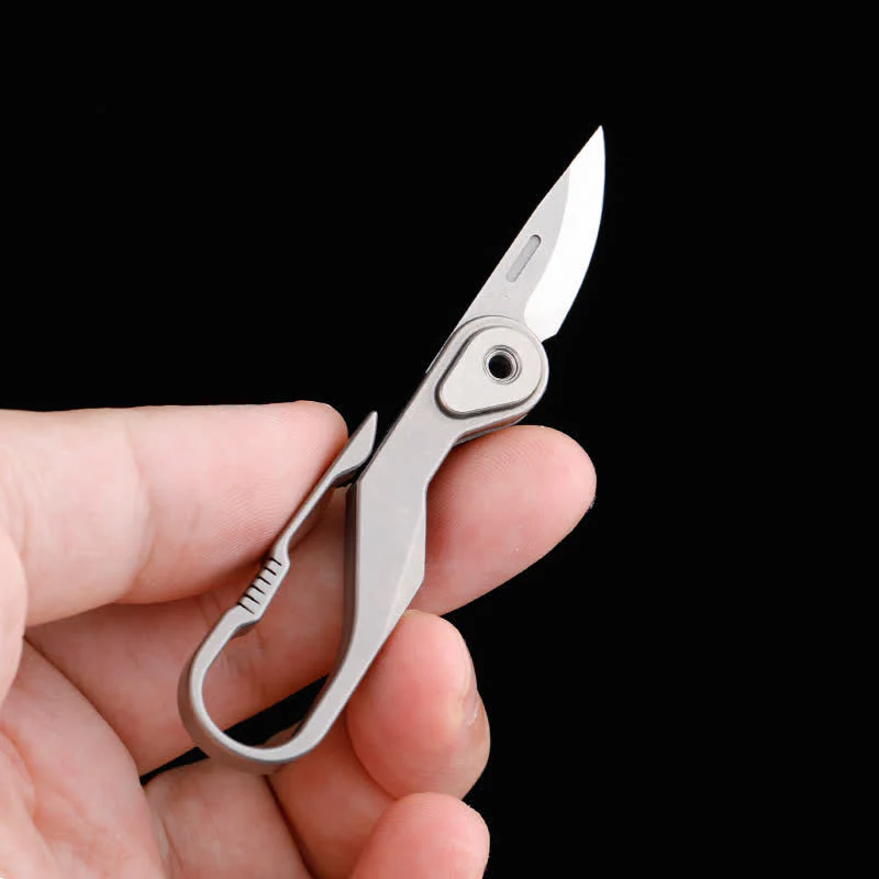 Titanium Mini Folding Knife Box Cutter Keychain - Image 2