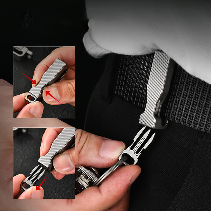 Titanium Quick Release Belt Clip Detachable Keychain - Image 4