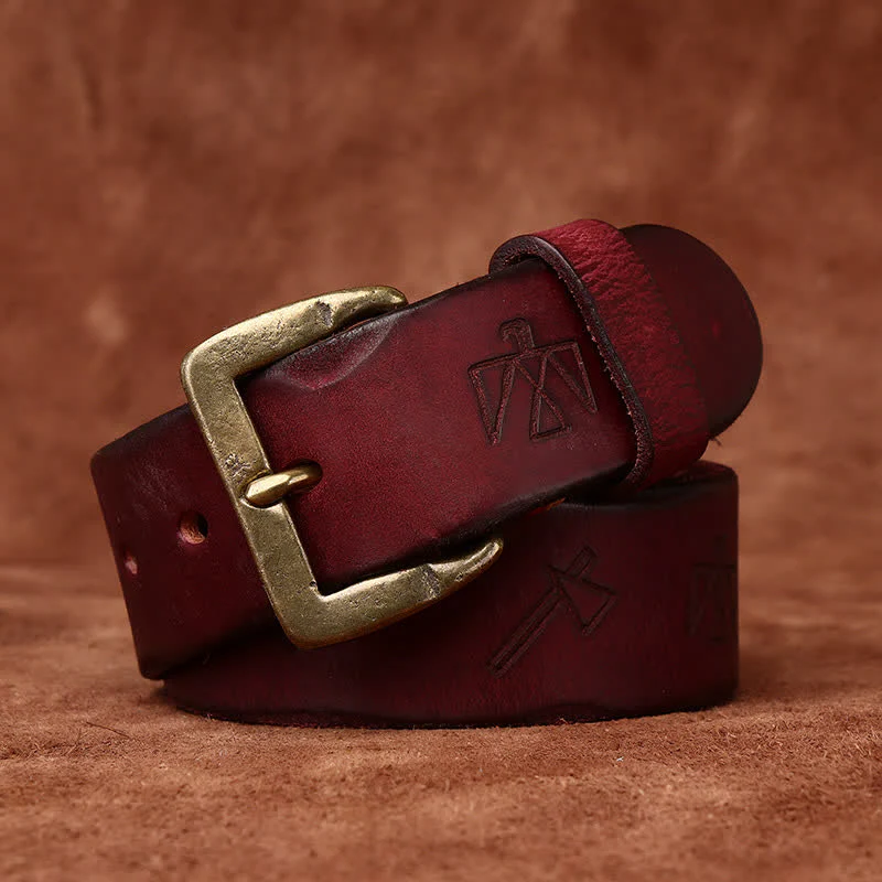 Totem Pattern Laser Engraving Strap Leather Belt - Image 14
