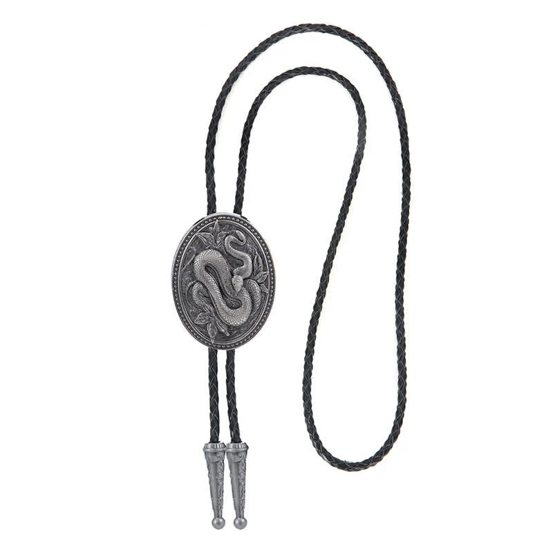 Traditional Snake Flower Pendant Bolo Tie - Image 4
